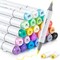 Ohuhu Alcohol Markers Brush Tip, Double Tipped Alcohol Based Art Marker Set for Kids Artist Sketching Adult Coloring Illustration - 24 Basic Colors w/ 1 Colorless Blender - Brush &#x26; Fine - Honolulu B